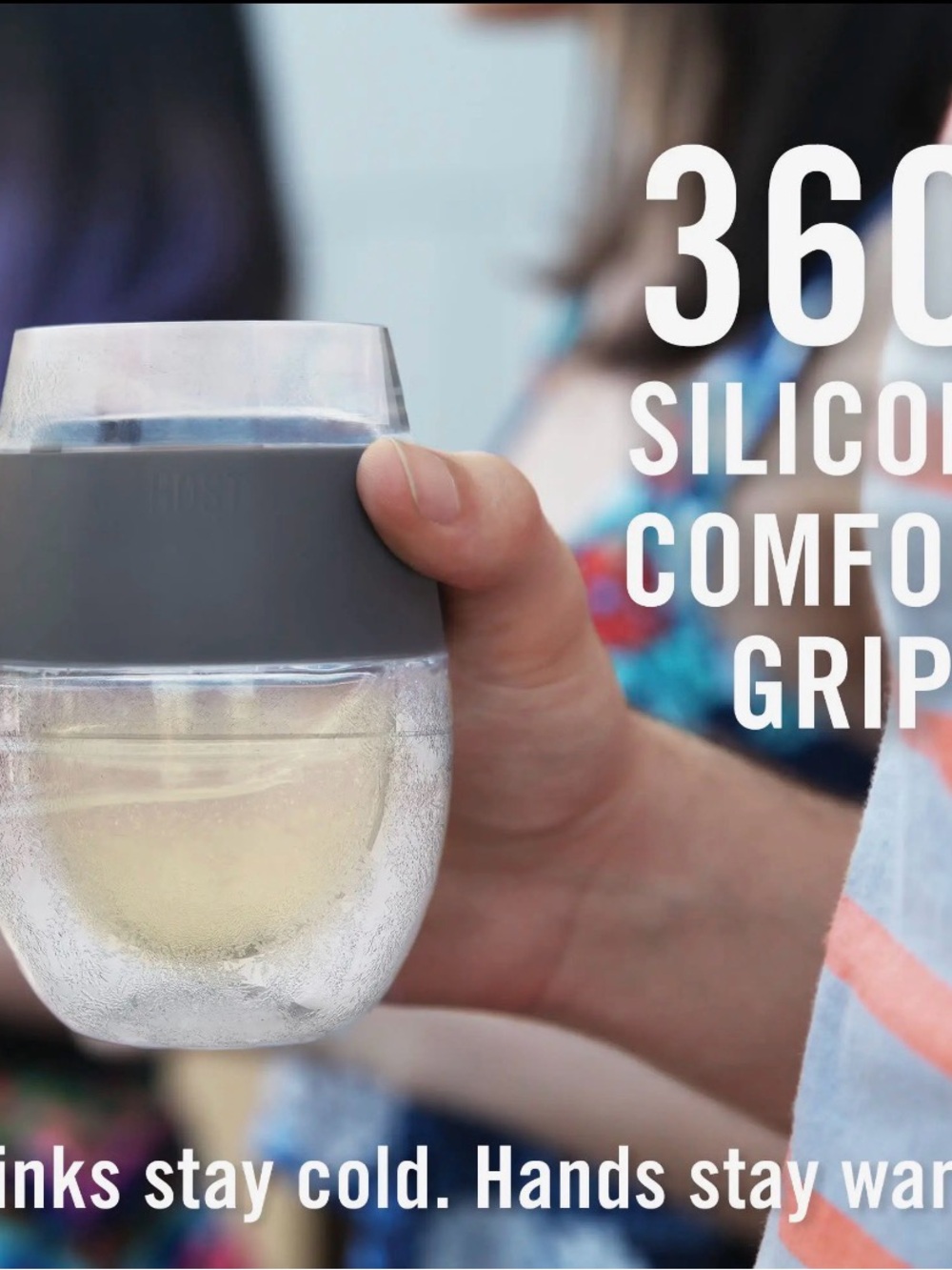 Ost Gray Insulated Silicone Grip Cooling Cup